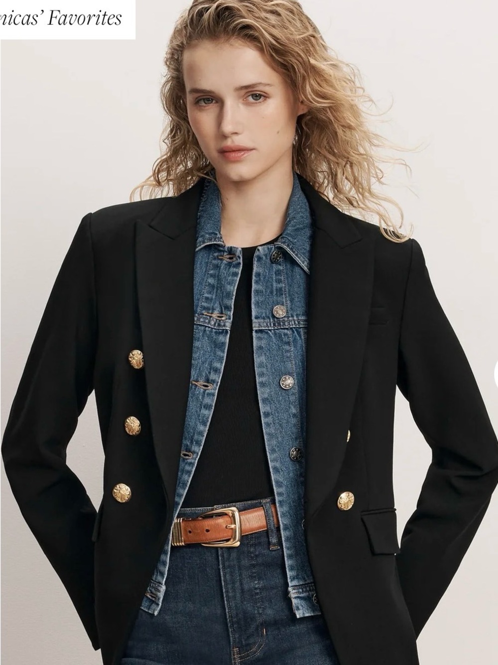 NWOT Veronica Beard Miller Dickey Blazer Black Gold Buttons Size 00 Tailored